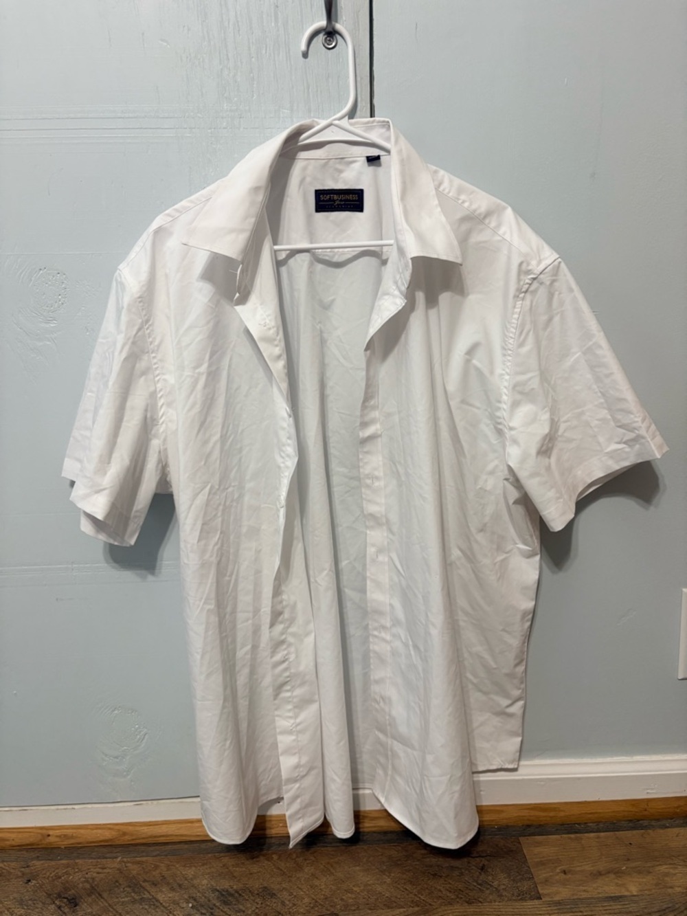 J.VER White Short Sleeve Button Down Shirt 2XL Wrinkle Resistant Business Casual